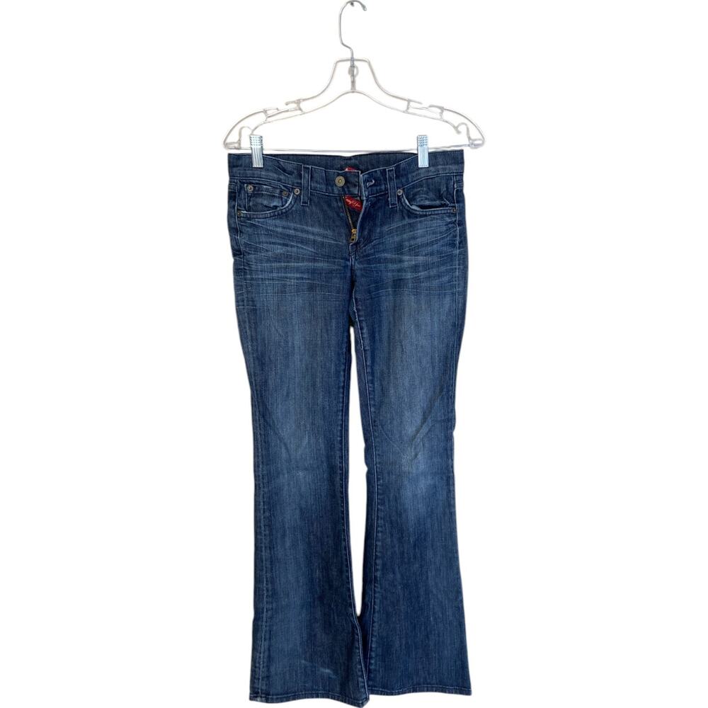 Lucky Brand Jeans Womens 2 Cotton Blue Mid Rise Boot Cut Denim Flat Front